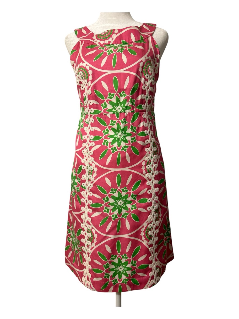 Lilly Pulitzer Pink Floral Medallion Midi Dress